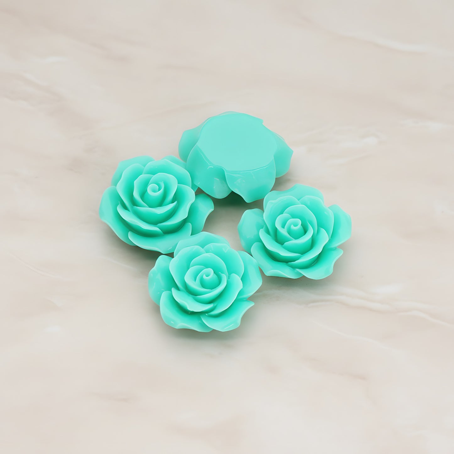 Angelique Rose Flower Flat Back Cabochon, 4 Pc (CB.157-05)