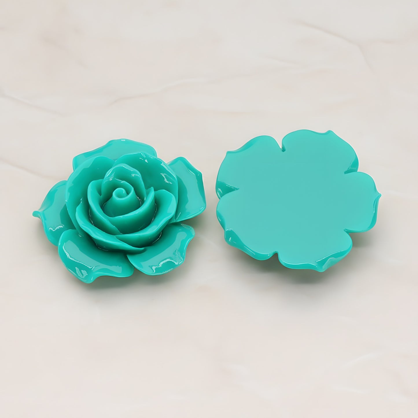 Angelique Rose Flower Flat Back Cabochon, 2 Pc (CB.157-07)