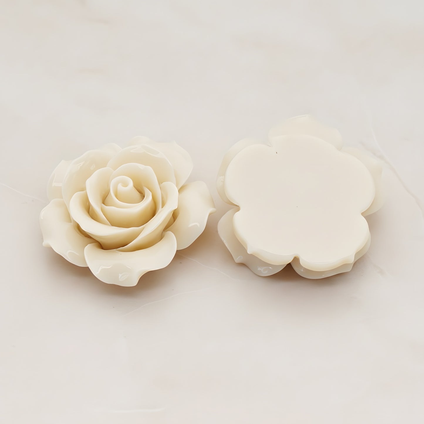 Angelique Rose Flower Flat Back Cabochon, 2 Pc (CB.157-07)