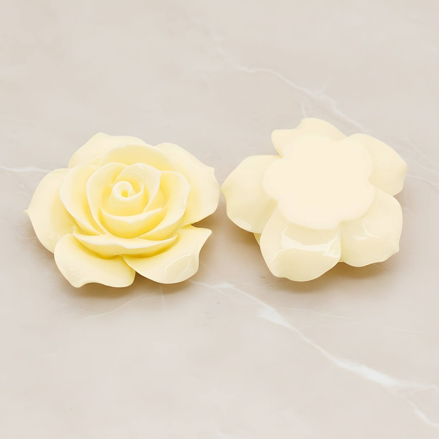 Angelique Rose Flower Flat Back Cabochon, 2 Pc (CB.157-07)