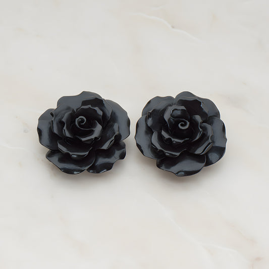 Ruffle Rose Flower Flat Back Cabochon, 2 Pc (CB.157)