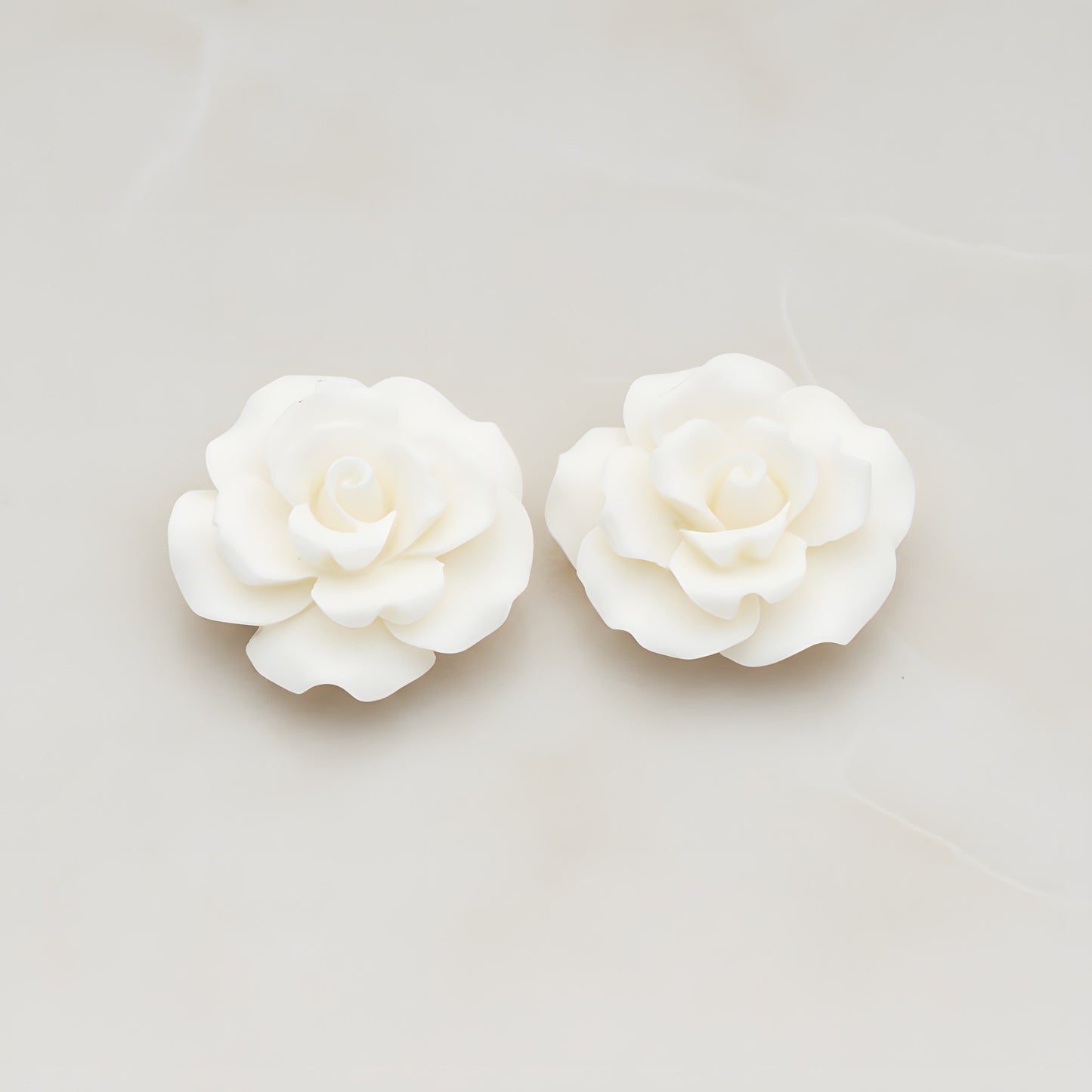 Ruffle Rose Flower Flat Back Cabochon, 2 Pc (CB.157)
