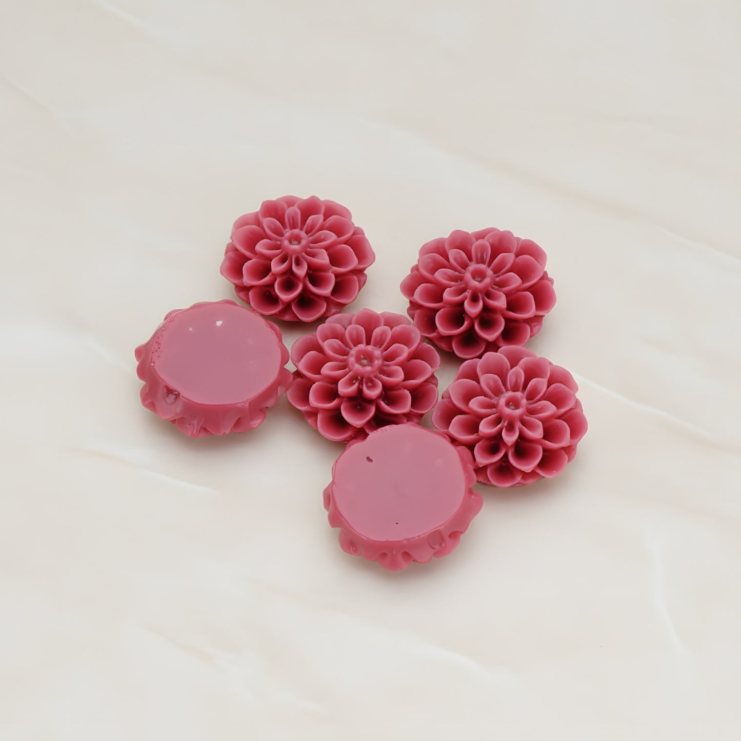 Mum Flower Flat Back Cabochon, 4 Pc (CB.177-04)