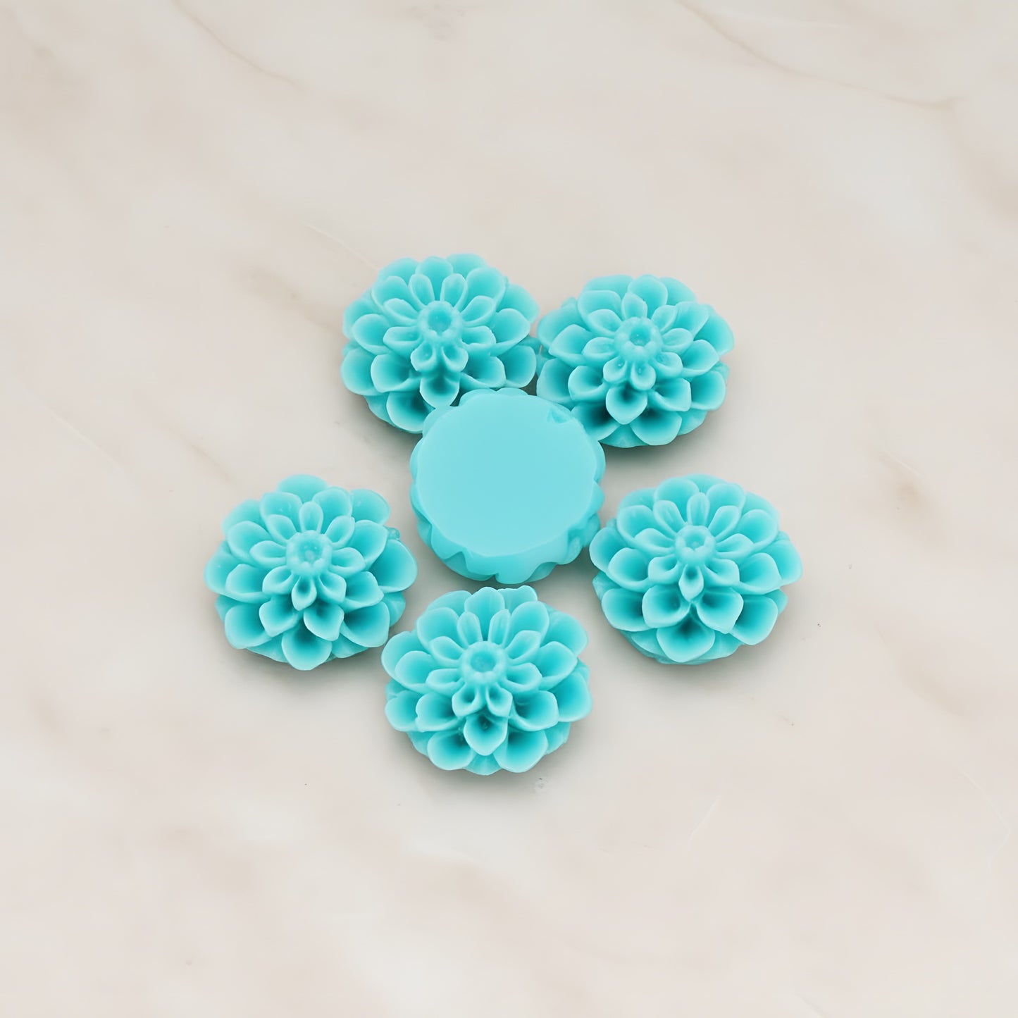 Mum Flower Flat Back Cabochon, 4 Pc (CB.177-04)