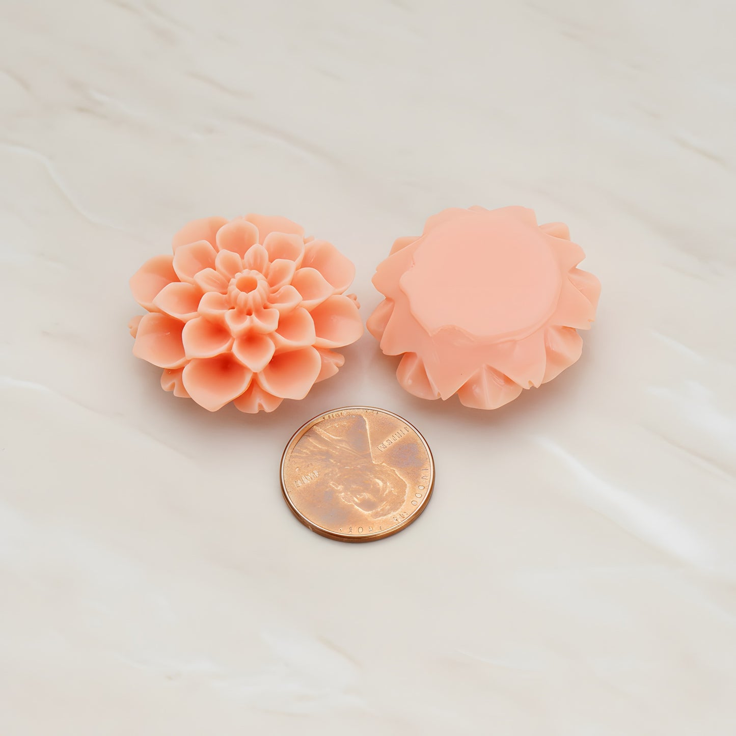 Mum Flower Flat Back Cabochon, 2 Pc (CB.177-08)