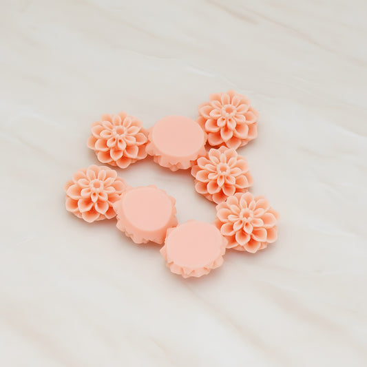 Small Mum Flower Flat Back Cabochon, 6 Pc (CB.177)