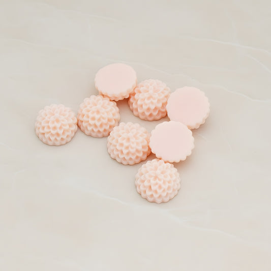 Round Mum Flower Flat Back Cabochon, 6 Pc (CB.178-01)