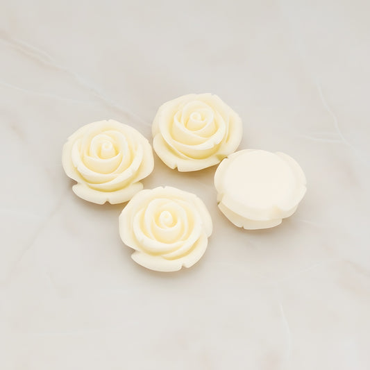 Chunky Rose Flower Flat Back Cabochon, 4 Pc (CB.181-01)