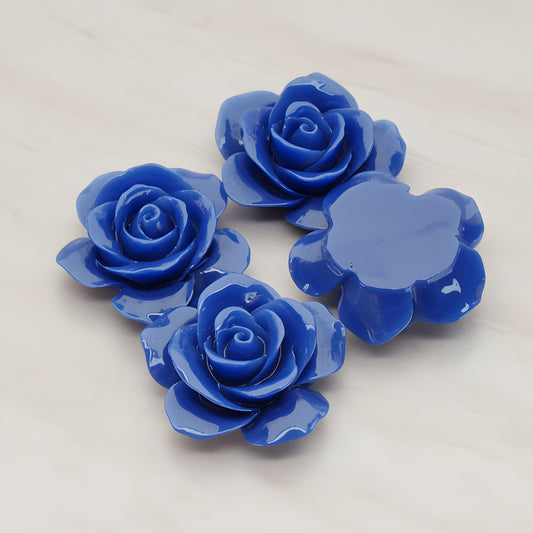 Rose Flower Flat Back Cabochon, 2 Pc (CB.189)