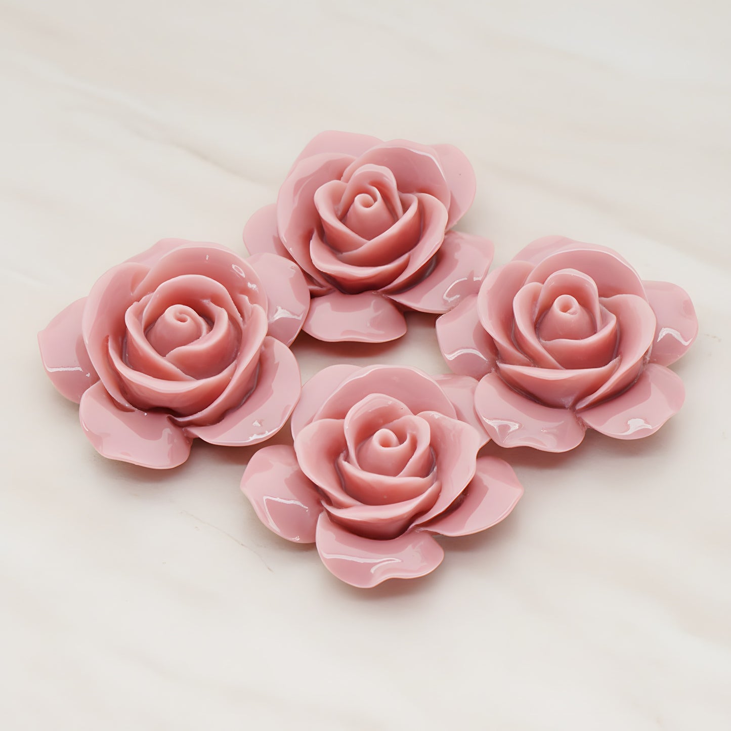 Rose Flower Flat Back Cabochon, 2 Pc (CB.189)