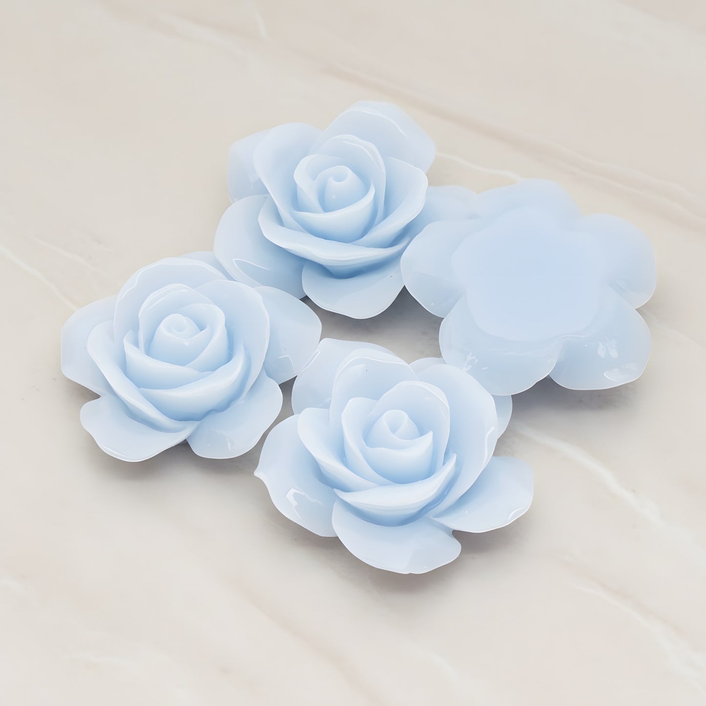 Rose Flower Flat Back Cabochon, 2 Pc (CB.189)