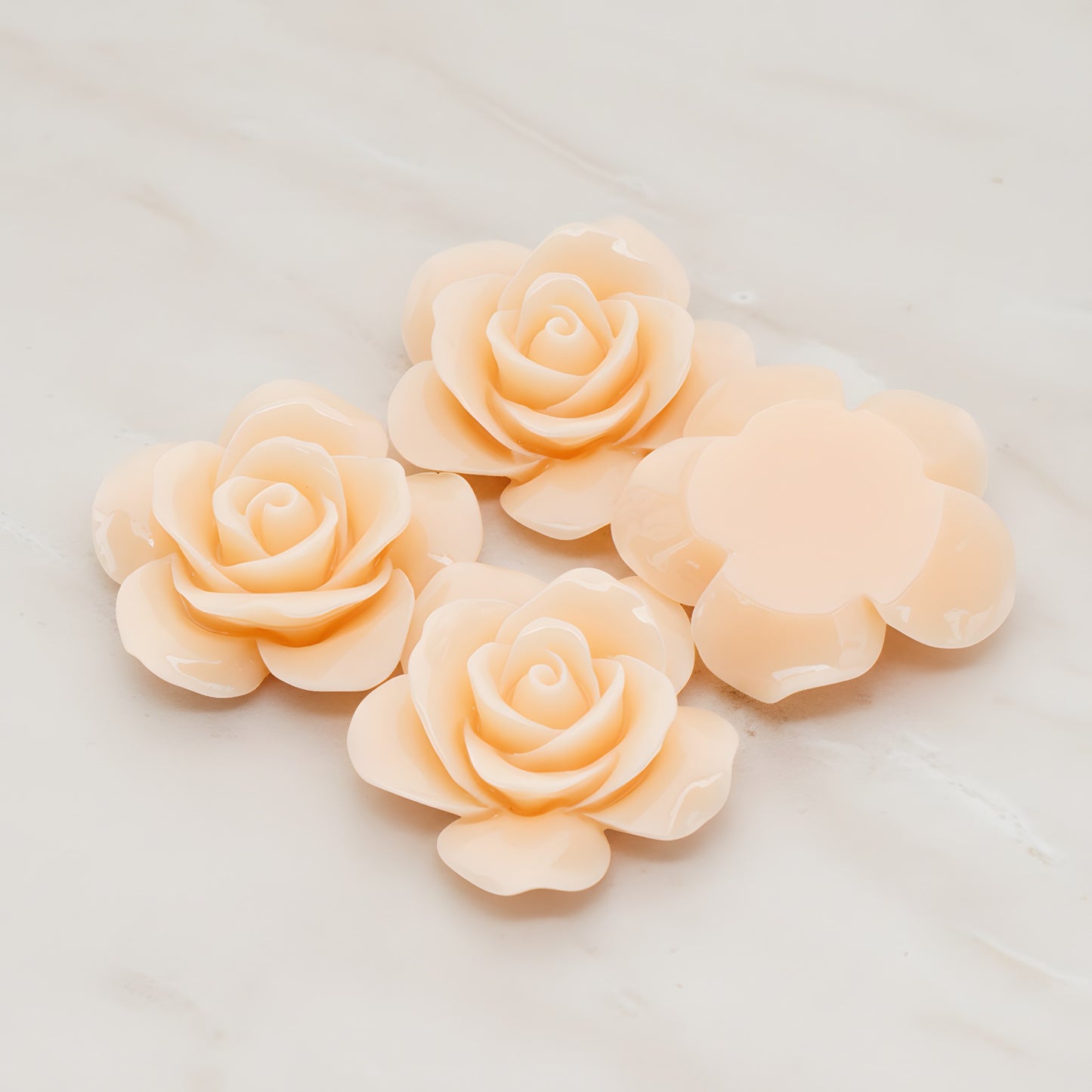 Rose Flower Flat Back Cabochon, 2 Pc (CB.189)