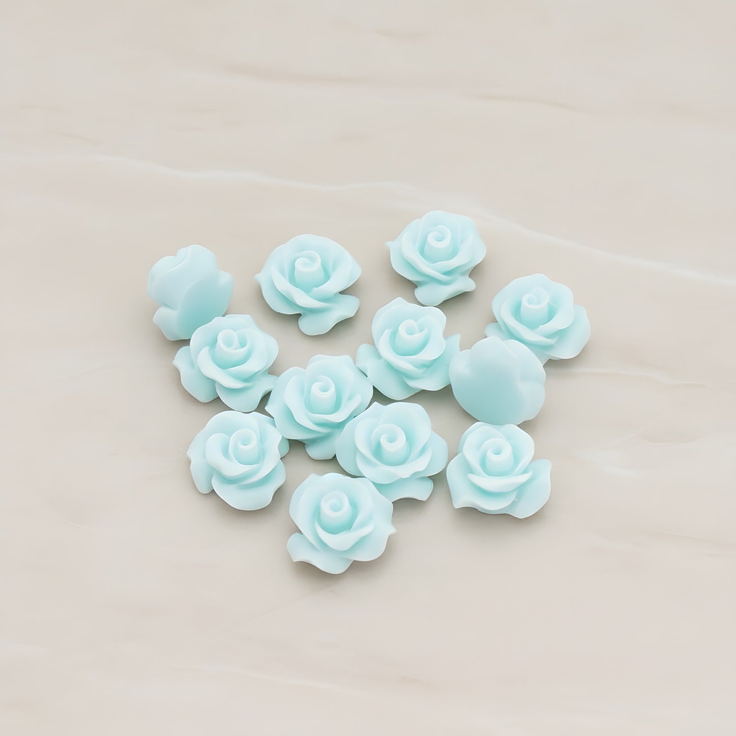 Small Bloom Rose Flower Flat Back Cabochon, 6 Pc (CB.191-01)