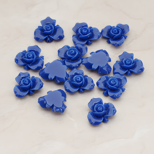 Small Rose Flower Flat Back Cabochon, 4 Pc (CB.200-02)