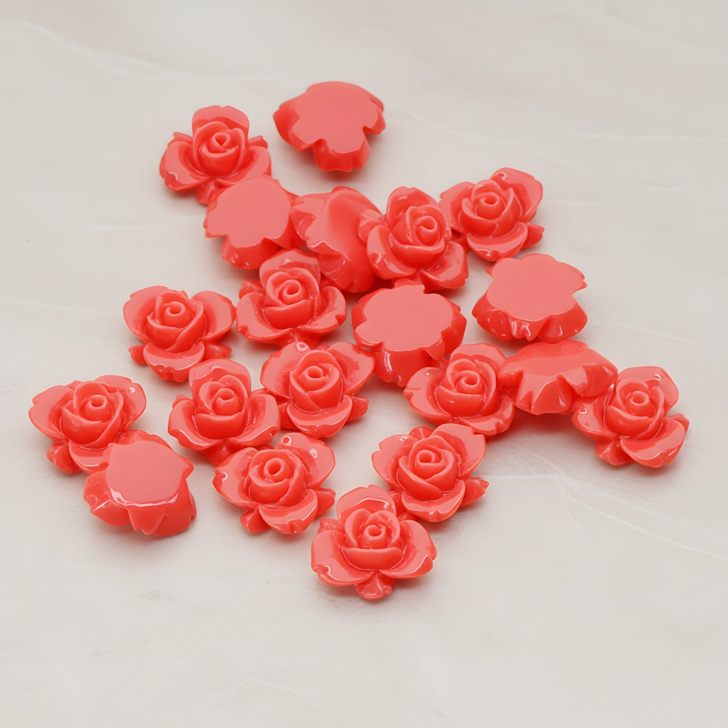 Tiny Rose Flower Flat Back Cabochon, 6 Pc (CB.200-03)
