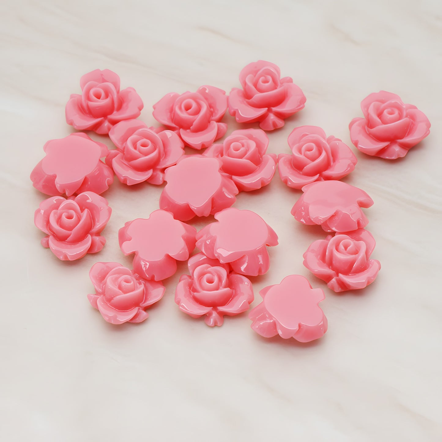 Tiny Rose Flower Flat Back Cabochon, 6 Pc (CB.200-03)