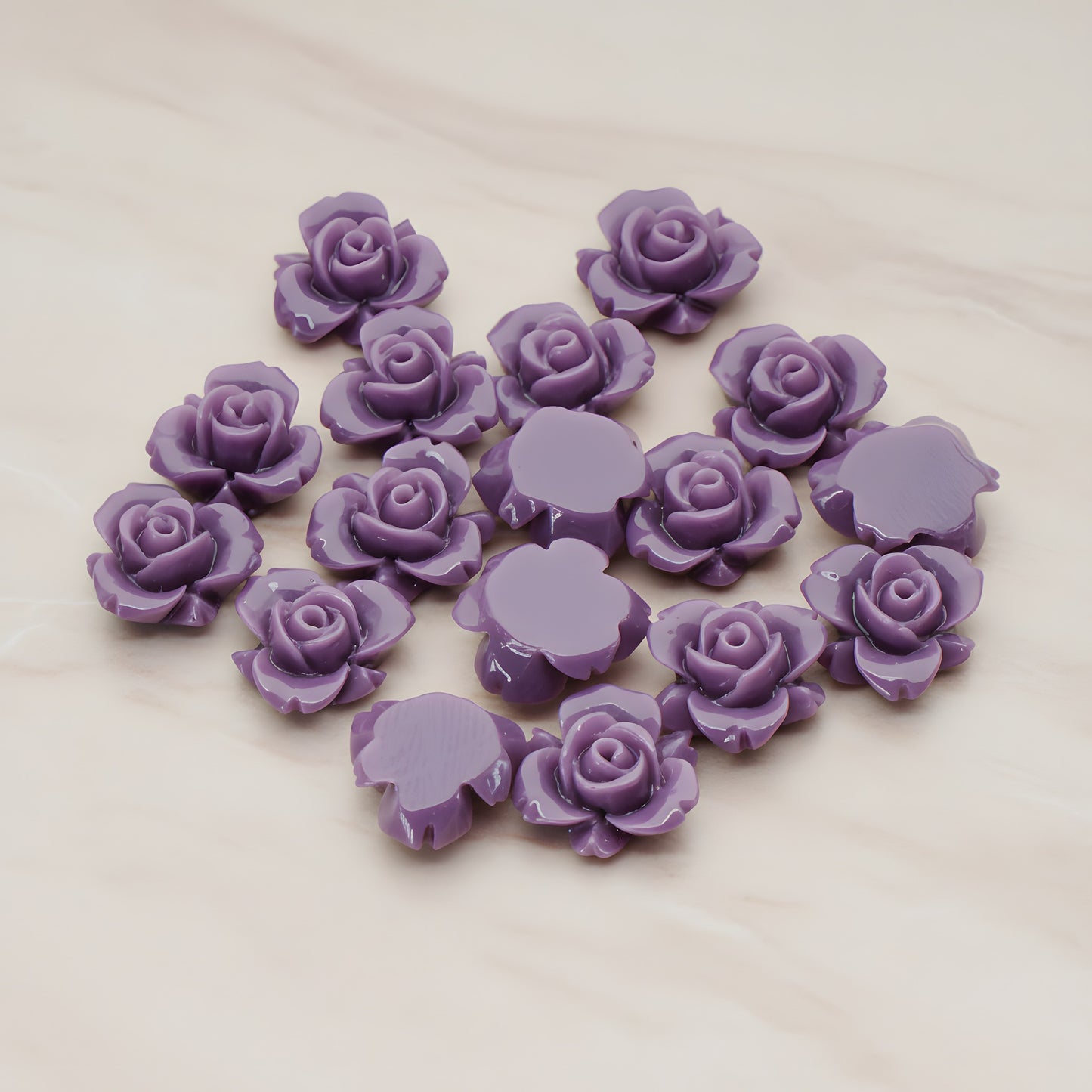 Tiny Rose Flower Flat Back Cabochon, 6 Pc (CB.200-03)
