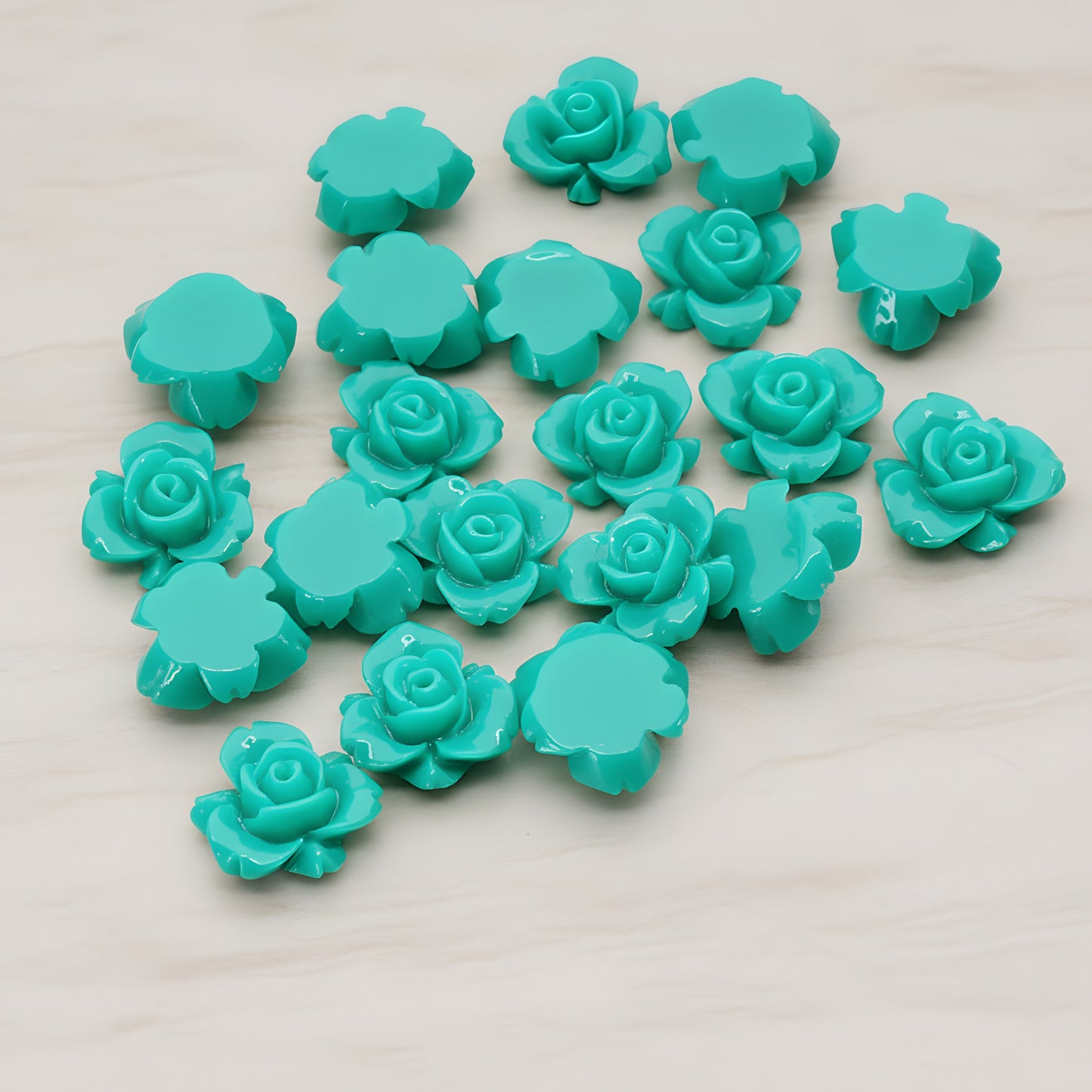 Tiny Rose Flower Flat Back Cabochon, 6 Pc (CB.200-03)