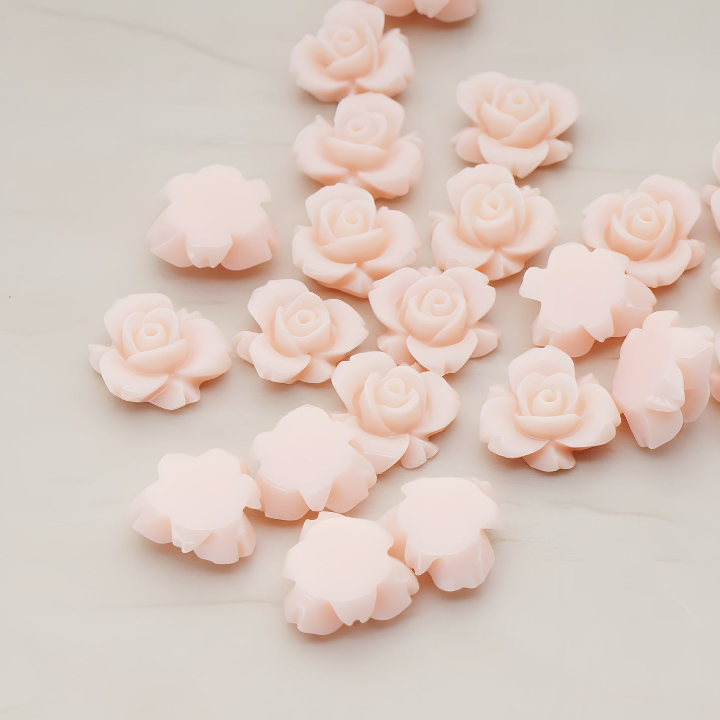 Tiny Rose Flower Flat Back Cabochon, 6 Pc (CB.200-03)