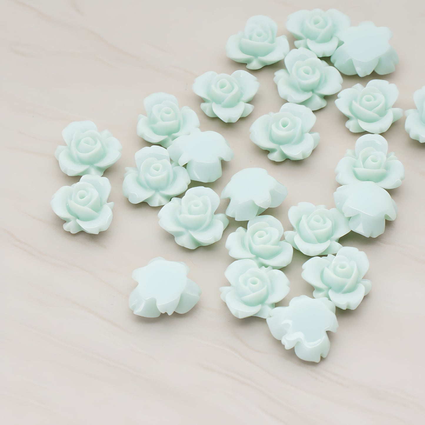 Tiny Rose Flower Flat Back Cabochon, 6 Pc (CB.200-03)