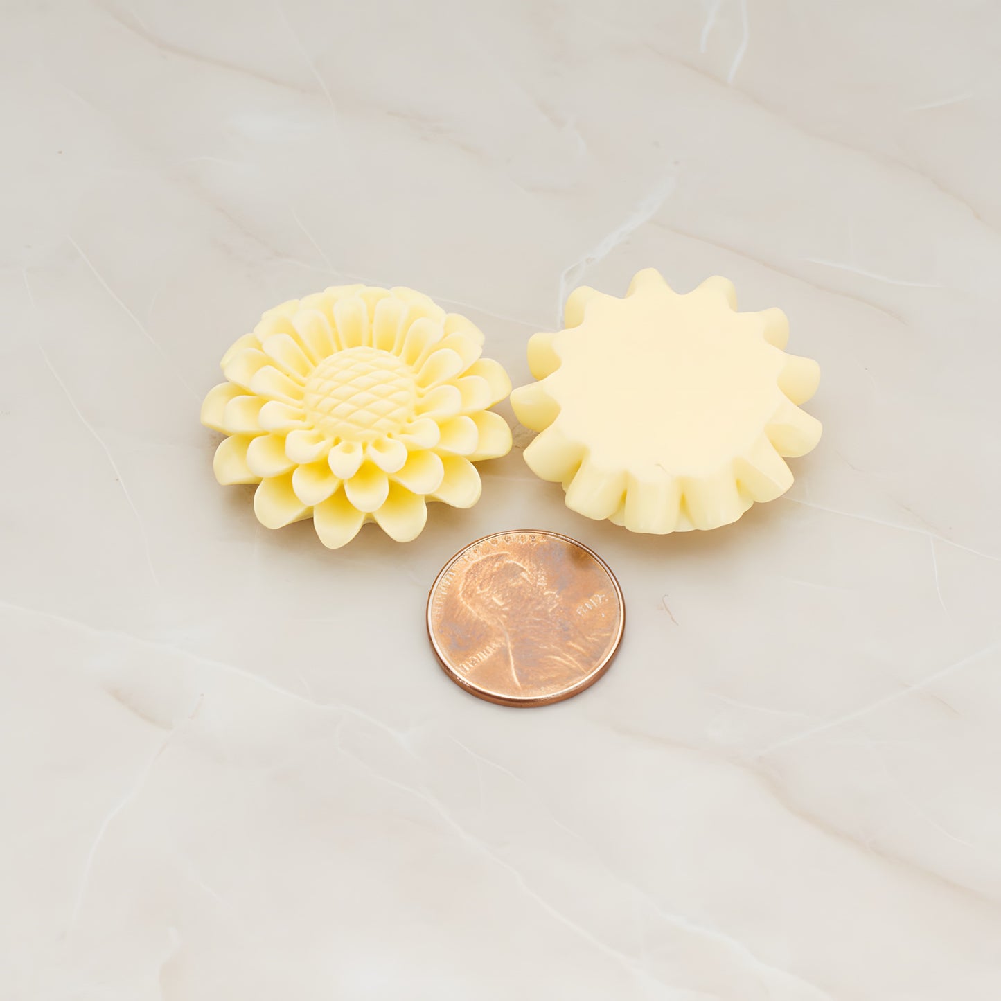 Large Sunflower Flat Back Cabochon, 2 Pc (CB.203)