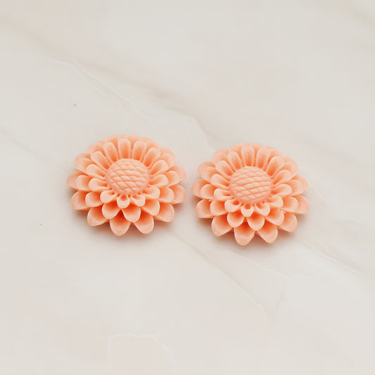 Large Sunflower Flat Back Cabochon, 2 Pc (CB.203)