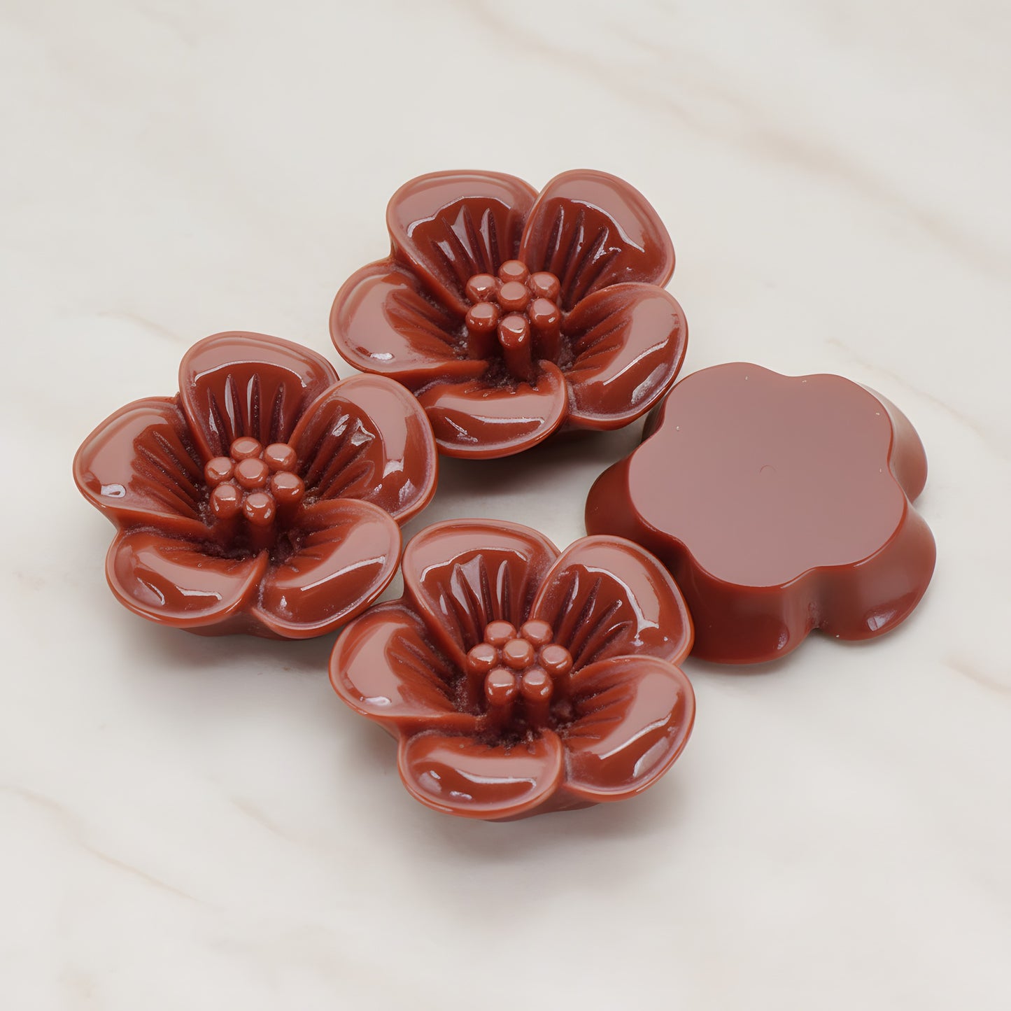 Pansy Flower Flat Back Cabochon, 2 Pc (CB.204)