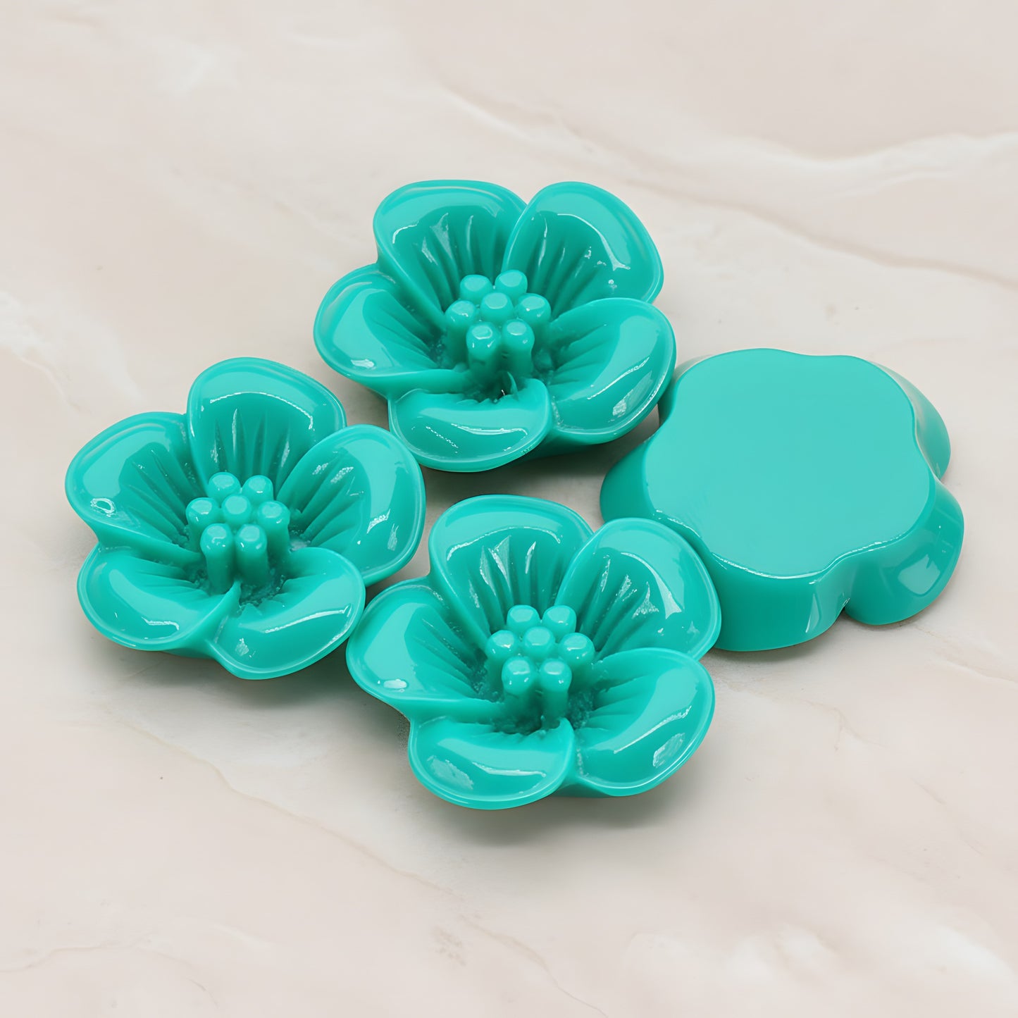 Pansy Flower Flat Back Cabochon, 2 Pc (CB.204)