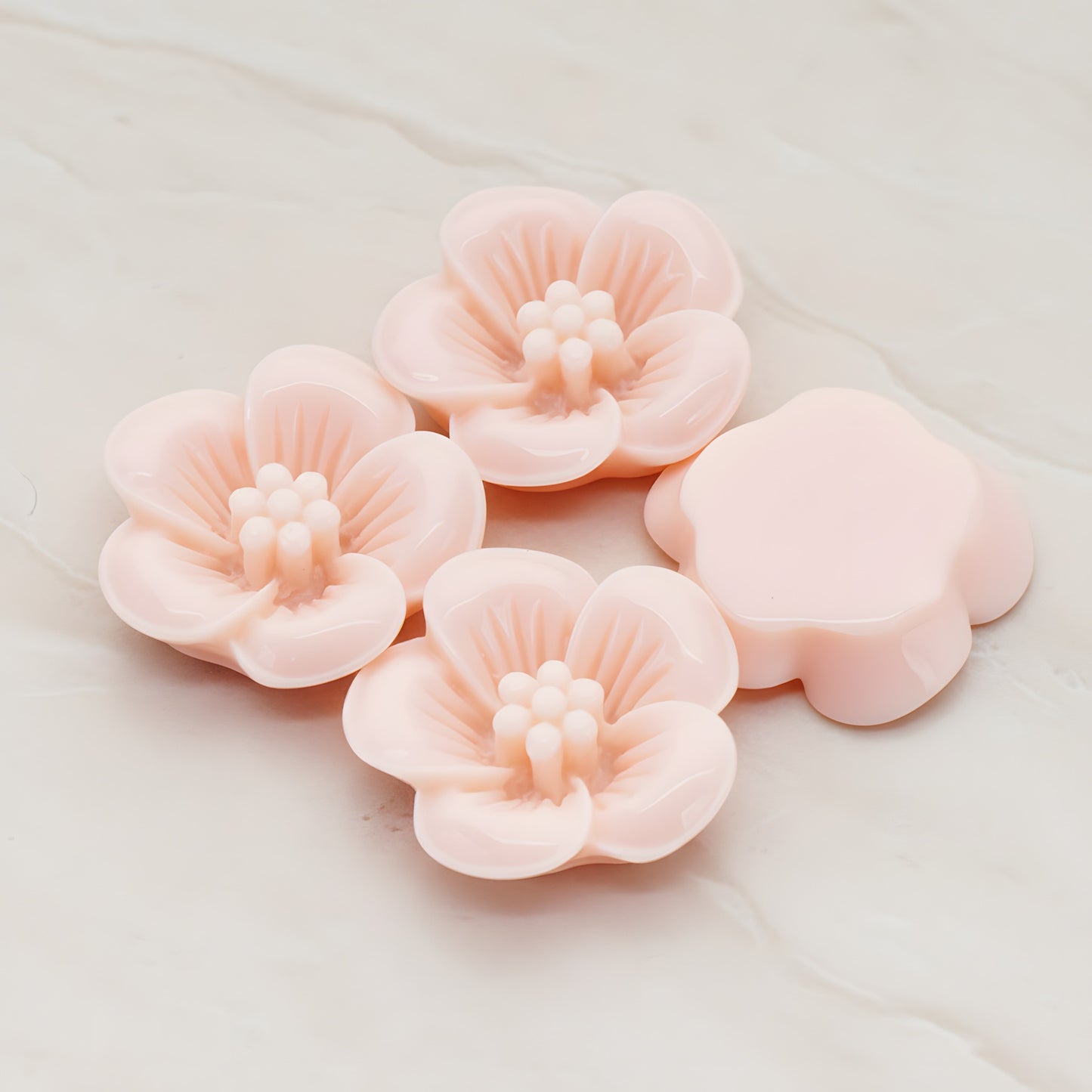 Pansy Flower Flat Back Cabochon, 2 Pc (CB.204)