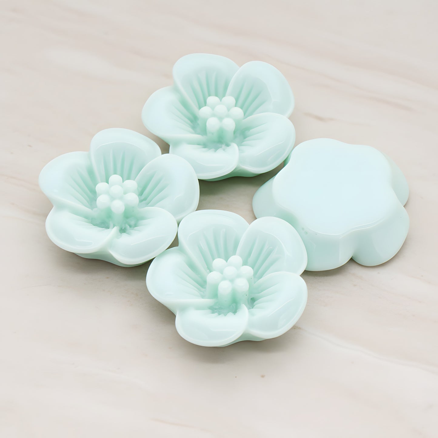 Pansy Flower Flat Back Cabochon, 2 Pc (CB.204)