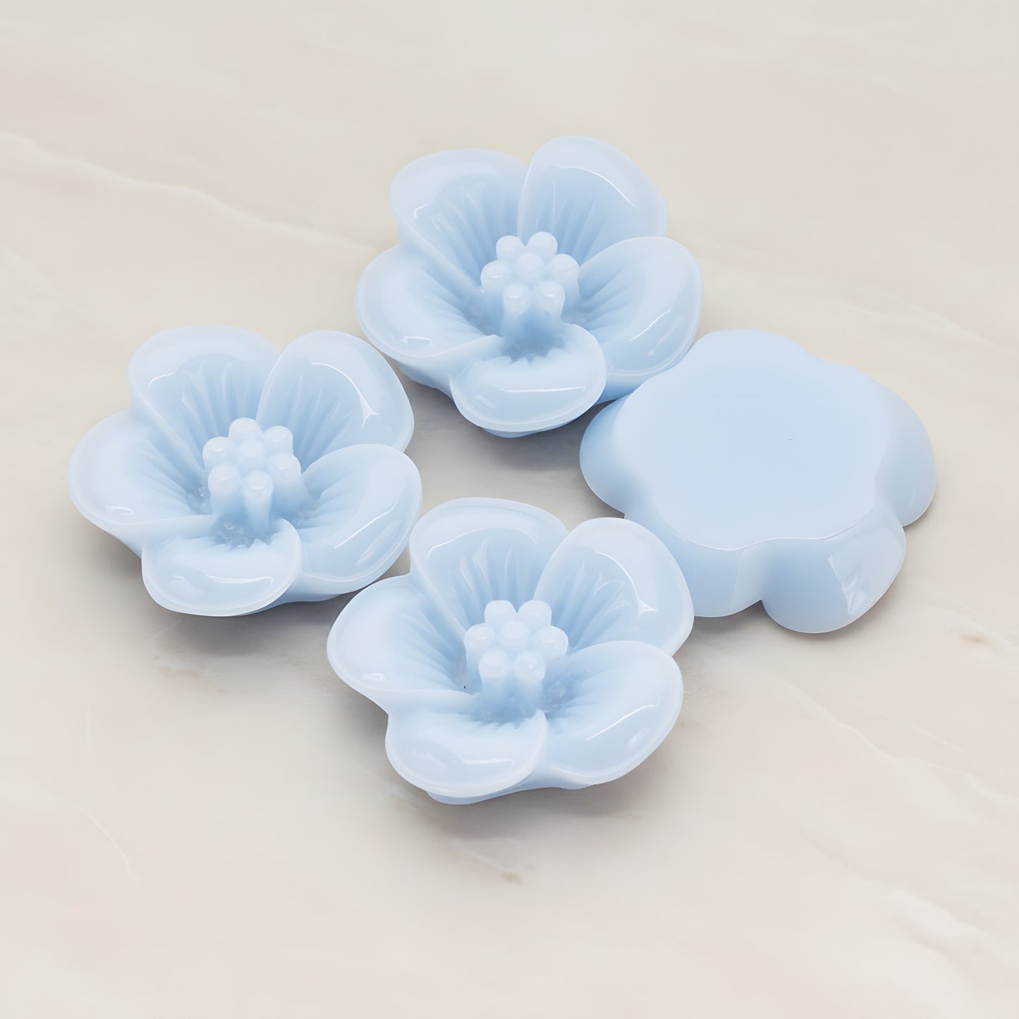 Pansy Flower Flat Back Cabochon, 2 Pc (CB.204)