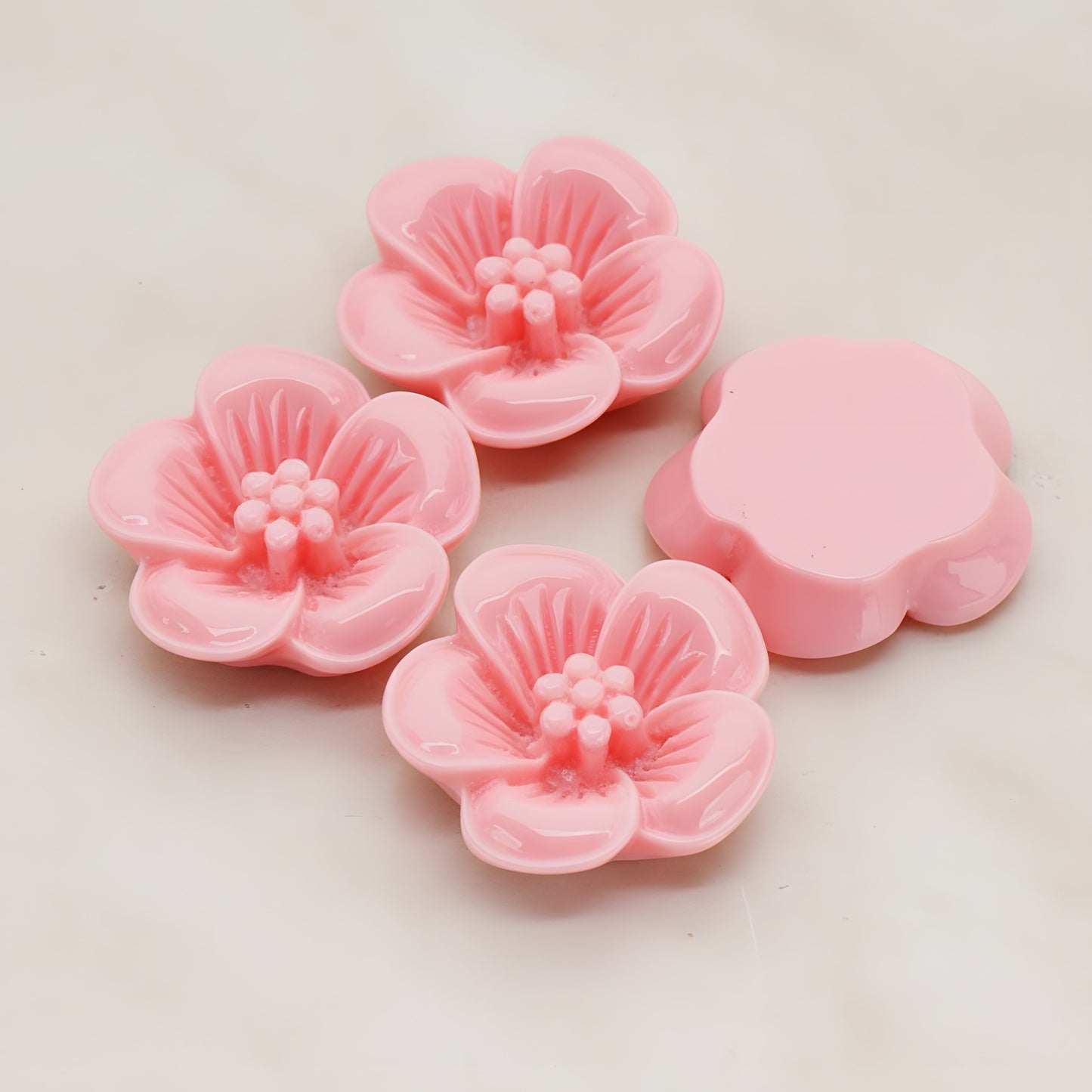 Pansy Flower Flat Back Cabochon, 2 Pc (CB.204)
