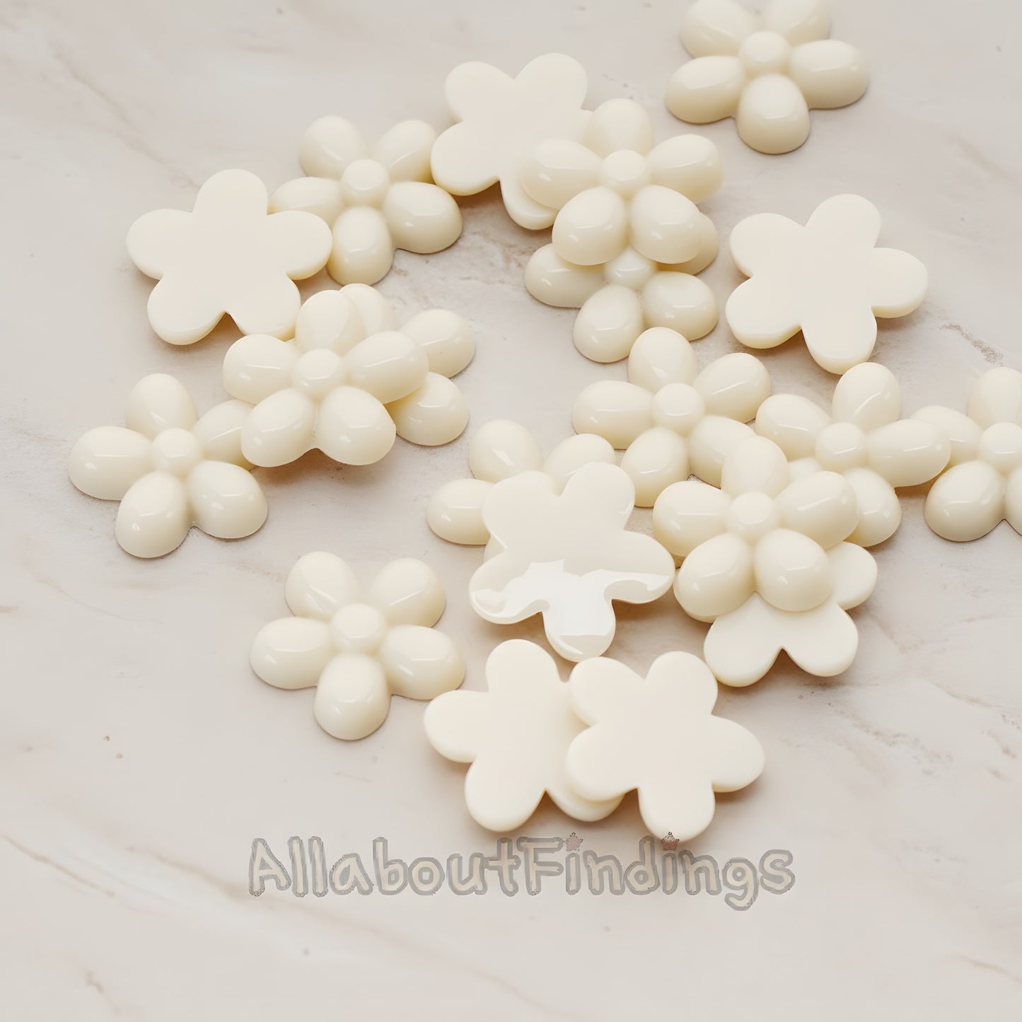 Bubble Flower Flat Back Cabochon, 4 Pc (CB.206)