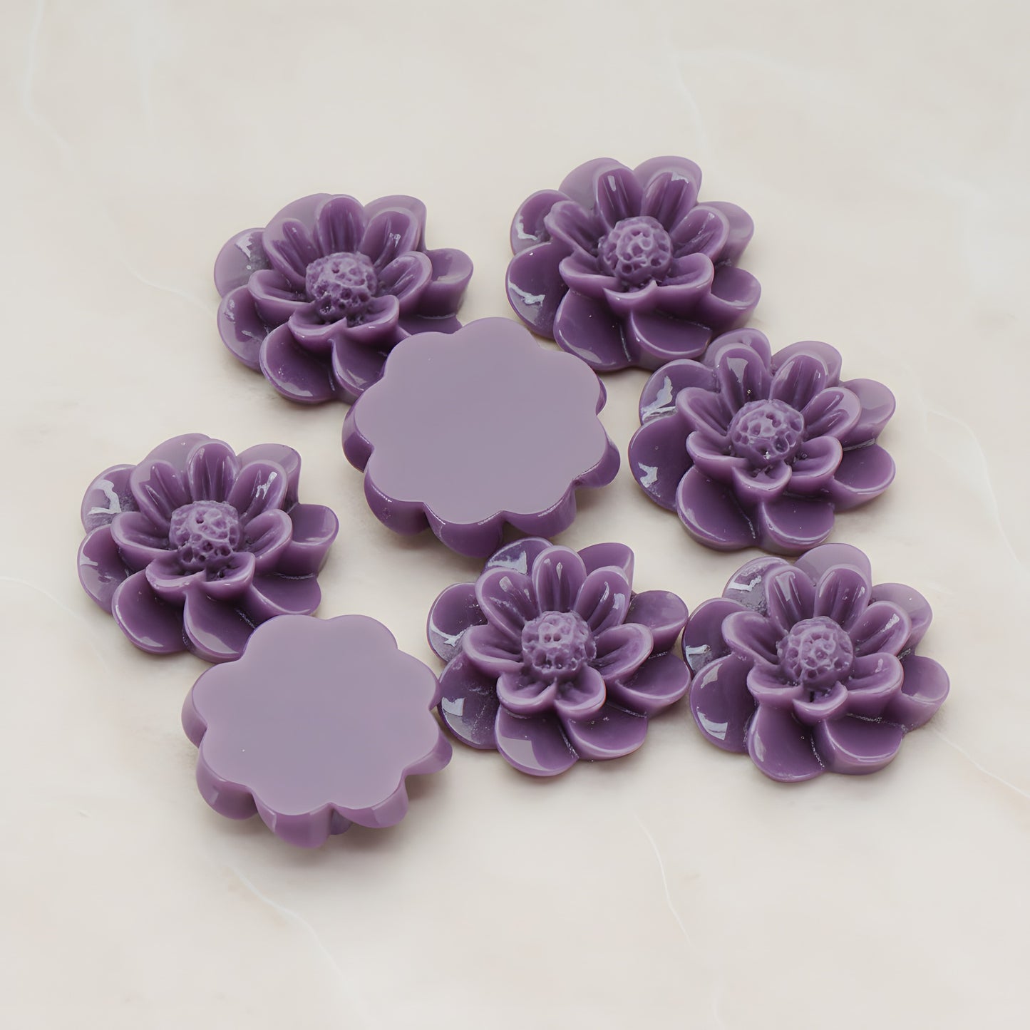 Dandelion Flower Flat Back Cabochon, 4 Pc (CB.213)