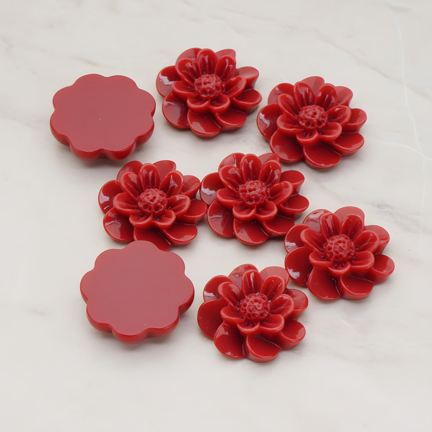 Dandelion Flower Flat Back Cabochon, 4 Pc (CB.213)
