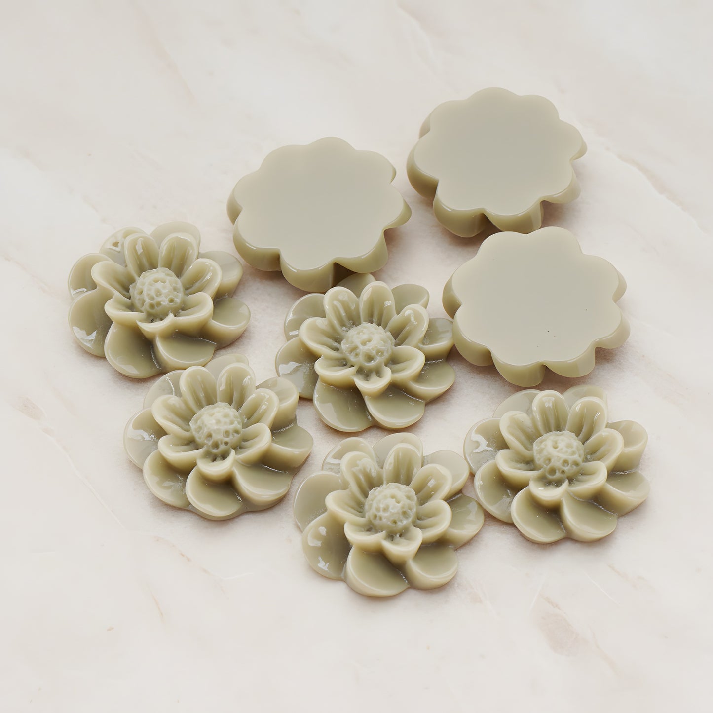 Dandelion Flower Flat Back Cabochon, 4 Pc (CB.213)