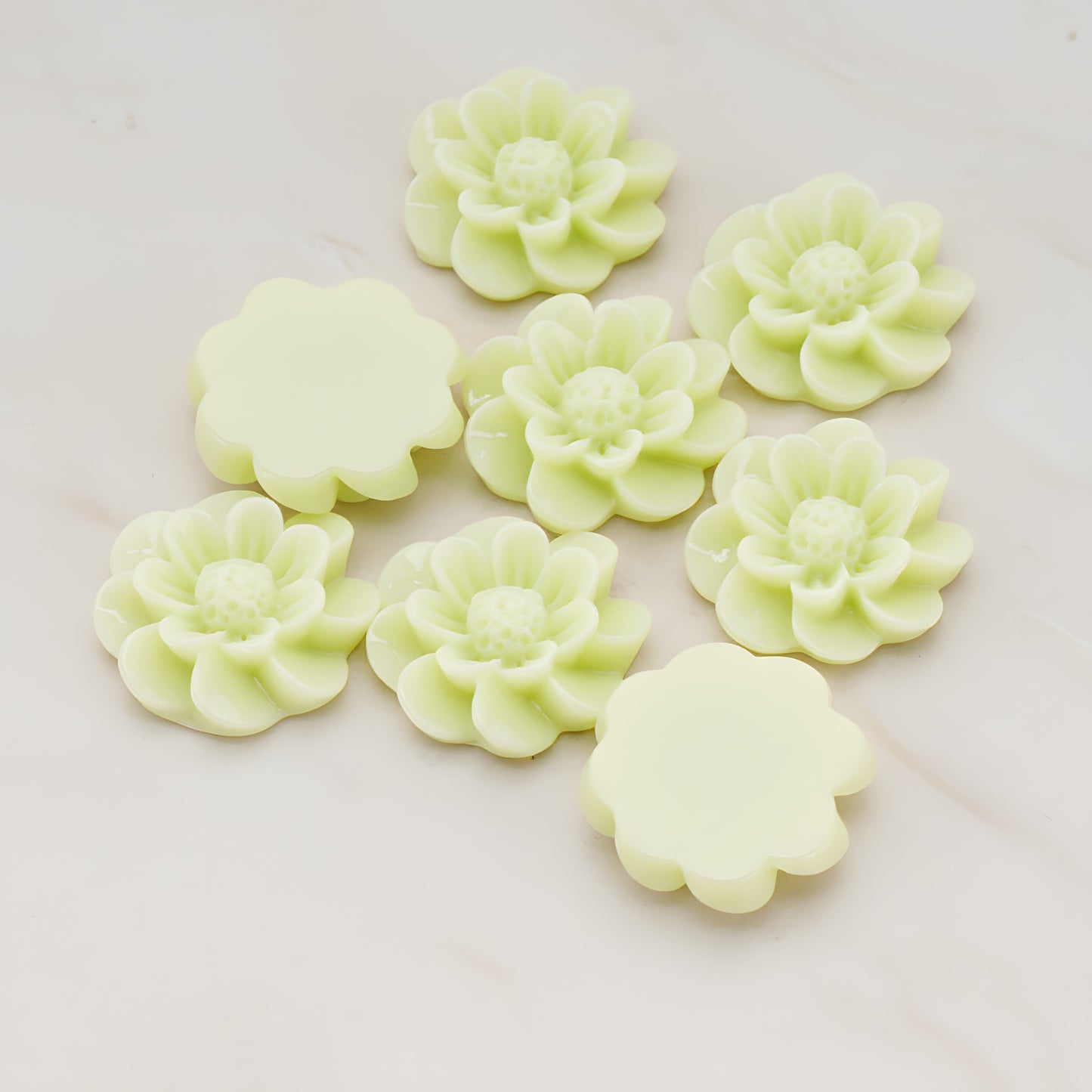 Dandelion Flower Flat Back Cabochon, 4 Pc (CB.213)
