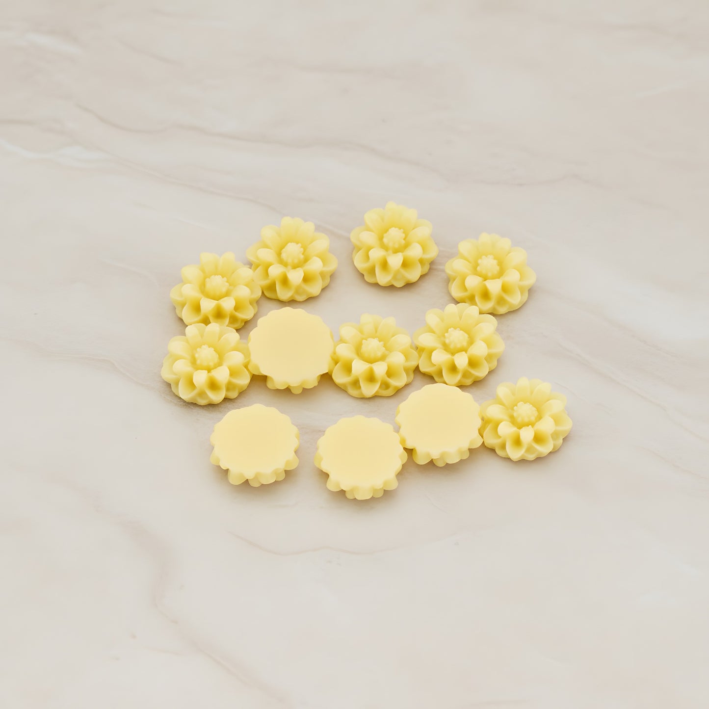 Dandelion Flower Flat Back Cabochon, 6 Pc (CB.501)