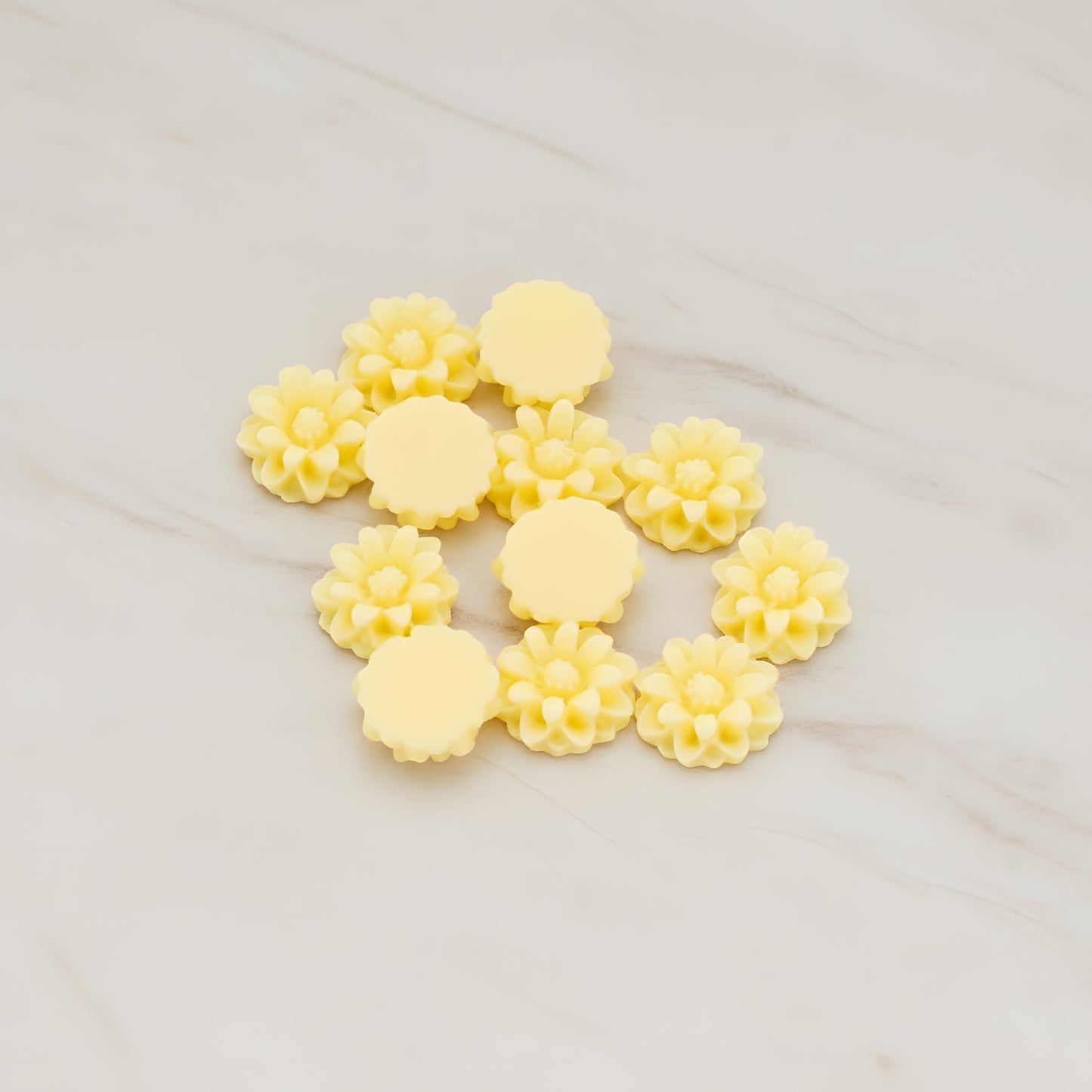 Dandelion Flower Flat Back Cabochon, 6 Pc (CB.501)