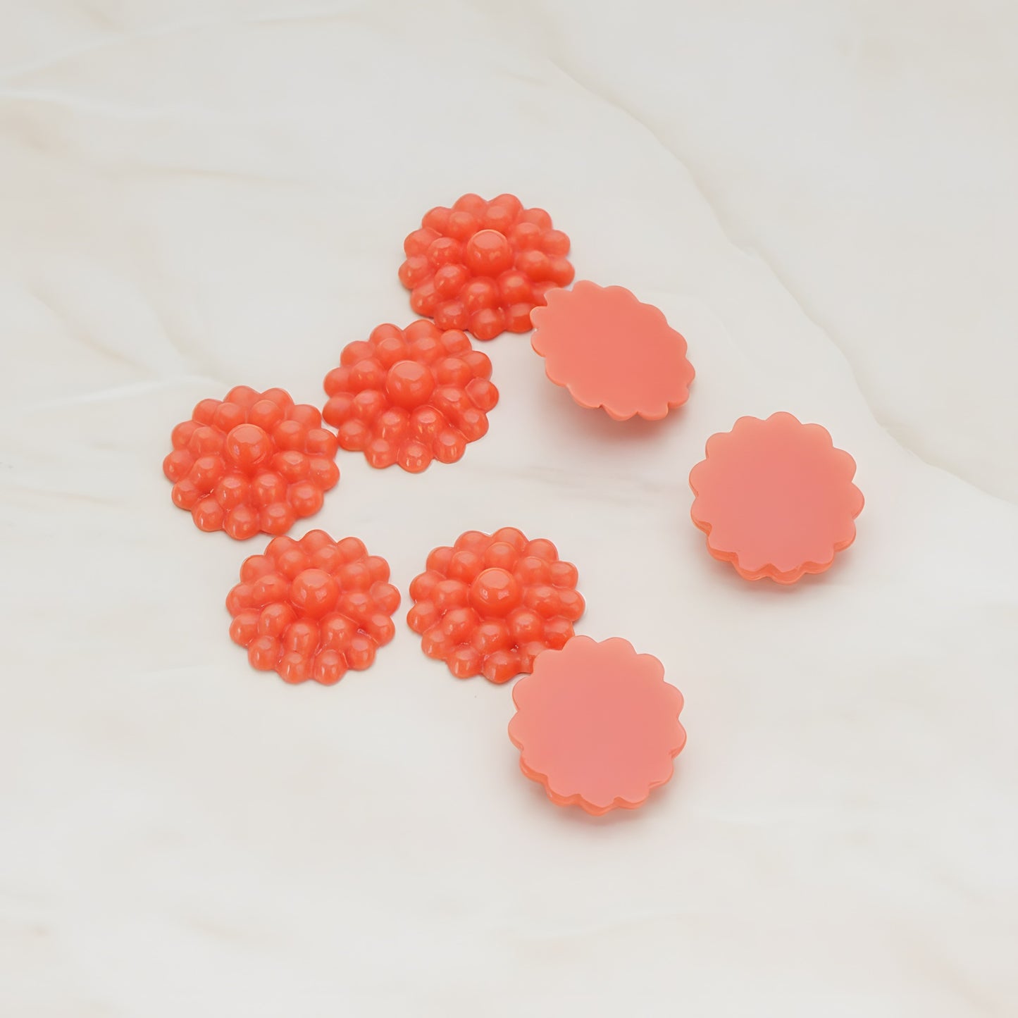 Bubble Flower Flat Back Cabochon, 6 Pc (CB.502)