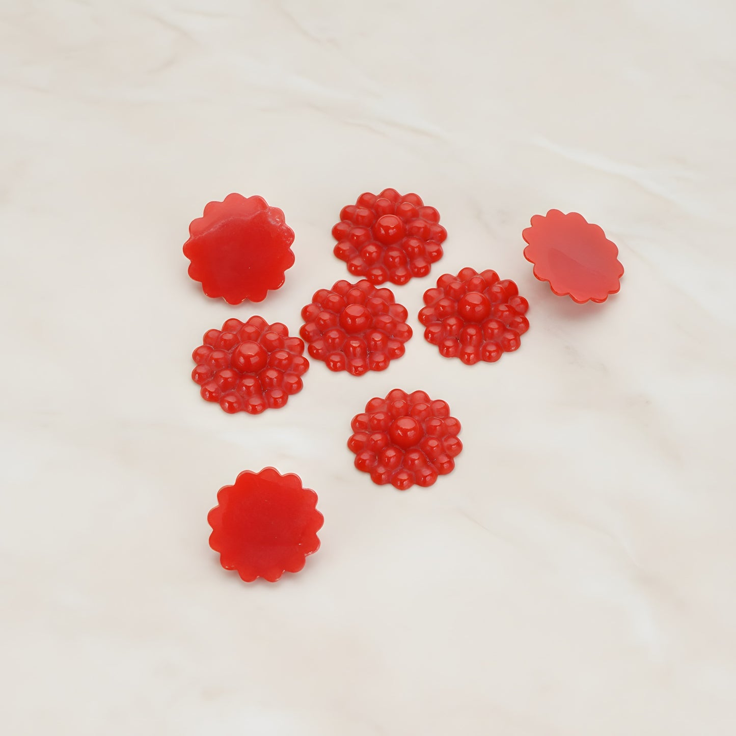 Bubble Flower Flat Back Cabochon, 6 Pc (CB.502)