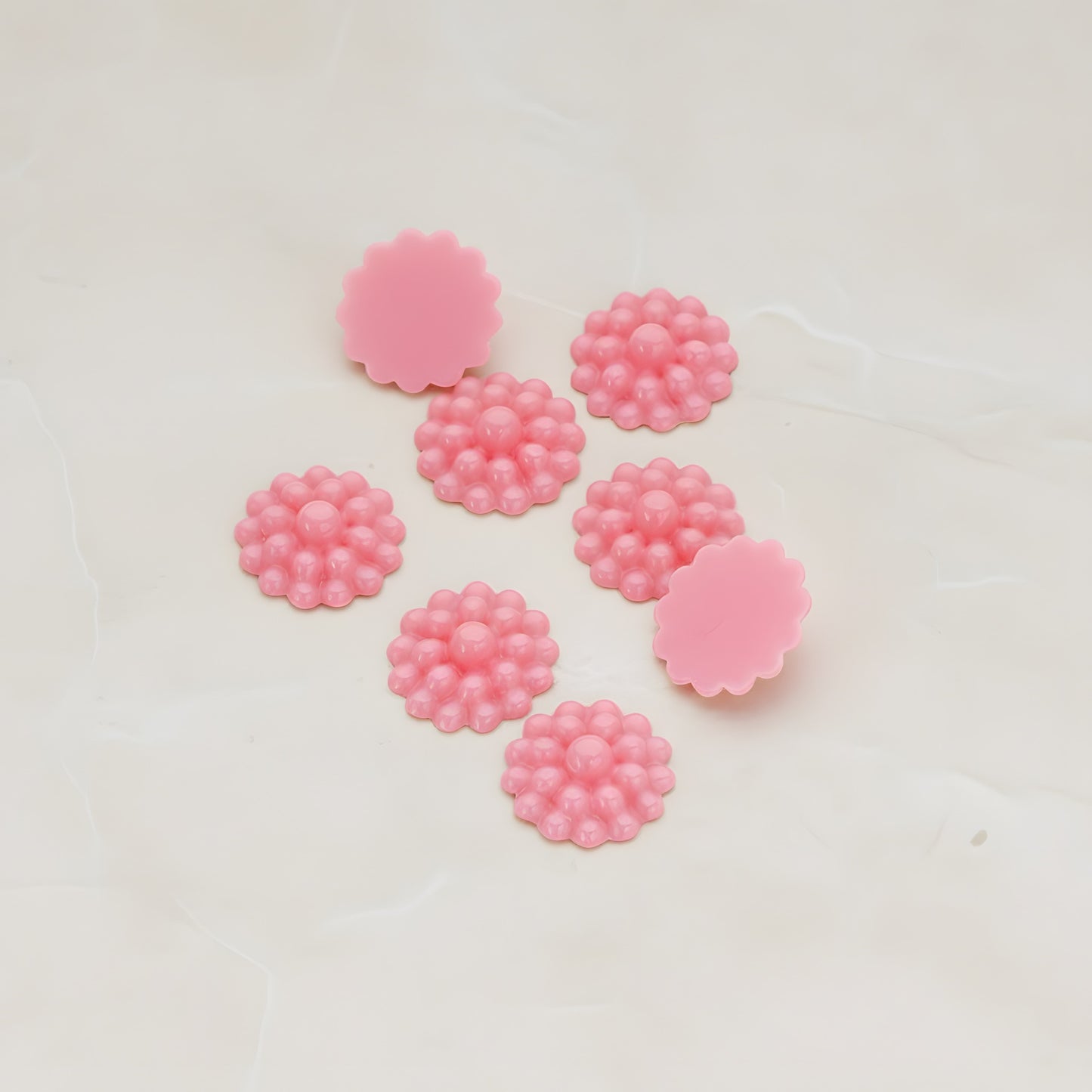 Bubble Flower Flat Back Cabochon, 6 Pc (CB.502)