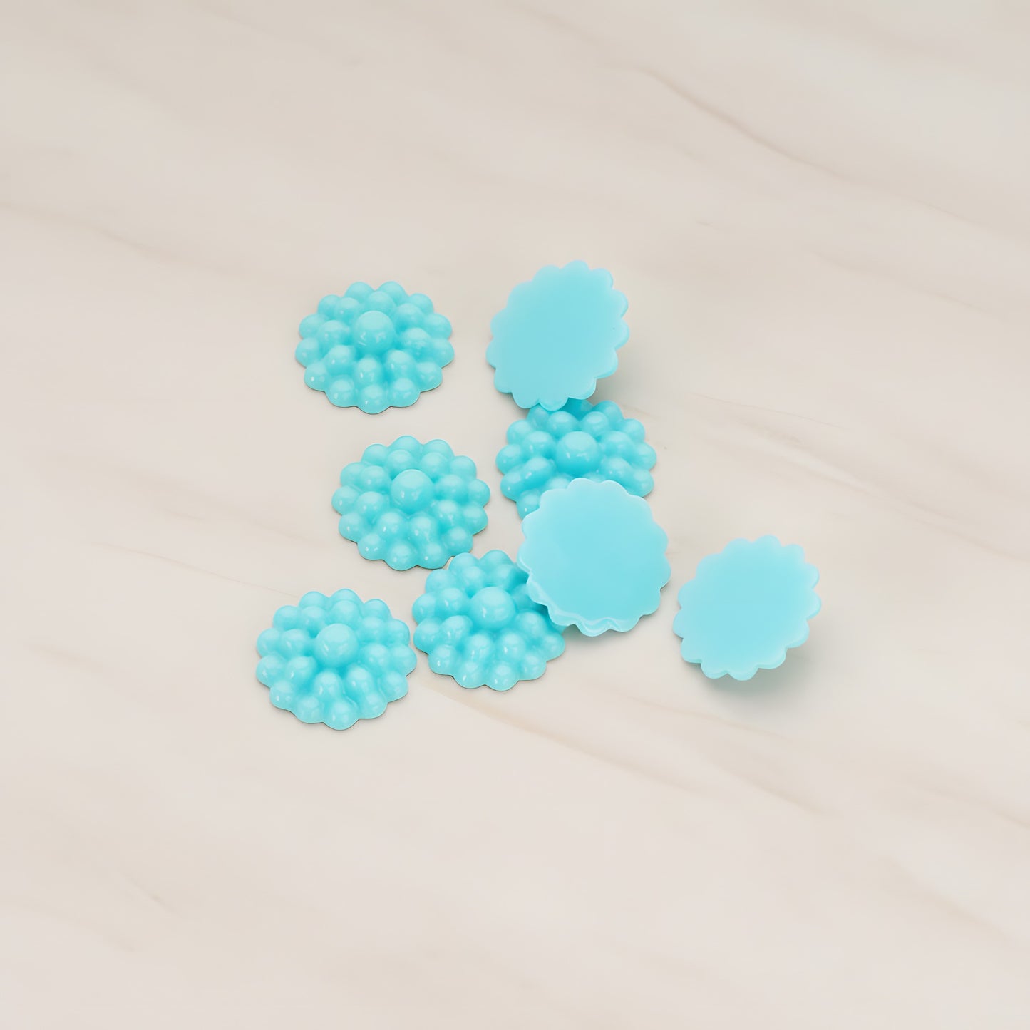 Bubble Flower Flat Back Cabochon, 6 Pc (CB.502)