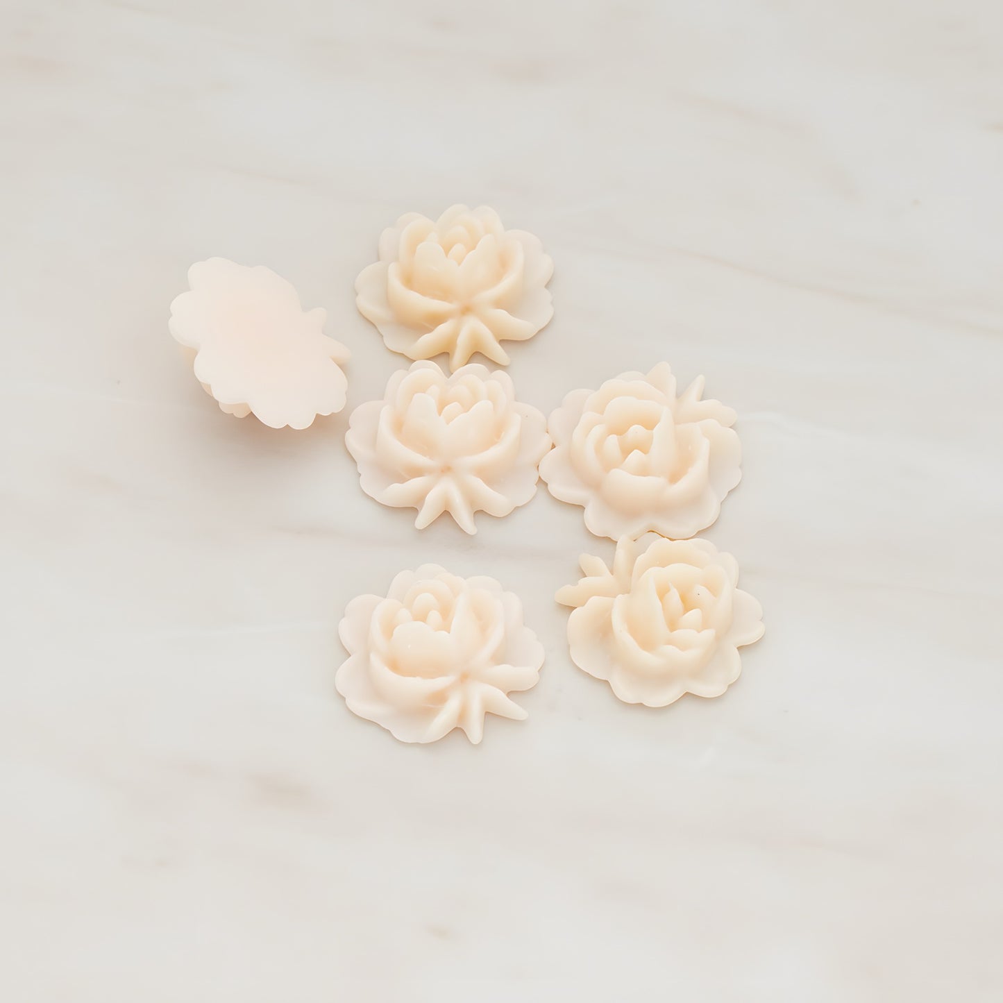 Rose Flower Flat Back Cabochon, 6 Pc (CB.503)