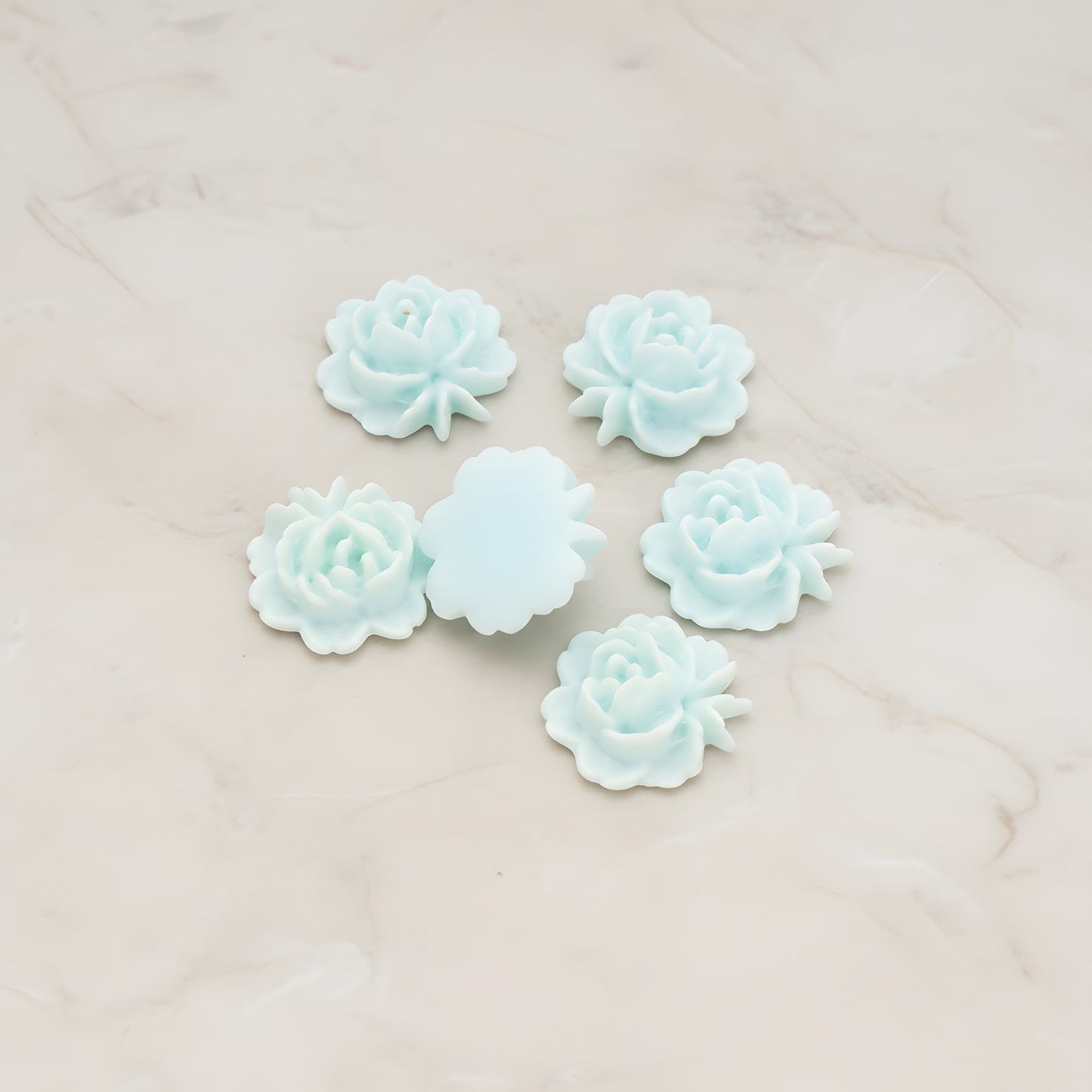 Rose Flower Flat Back Cabochon, 6 Pc (CB.503)