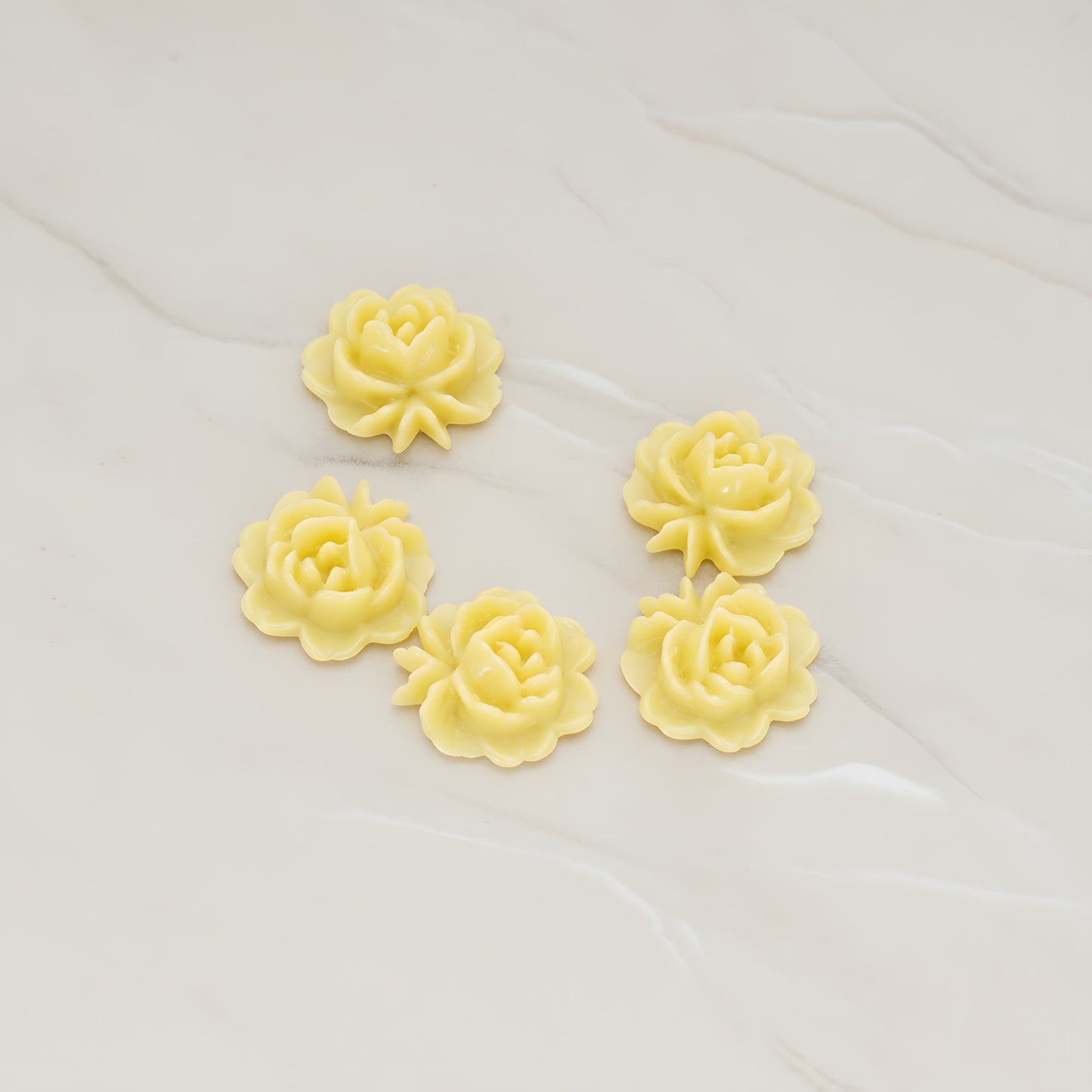 Rose Flower Flat Back Cabochon, 6 Pc (CB.503)