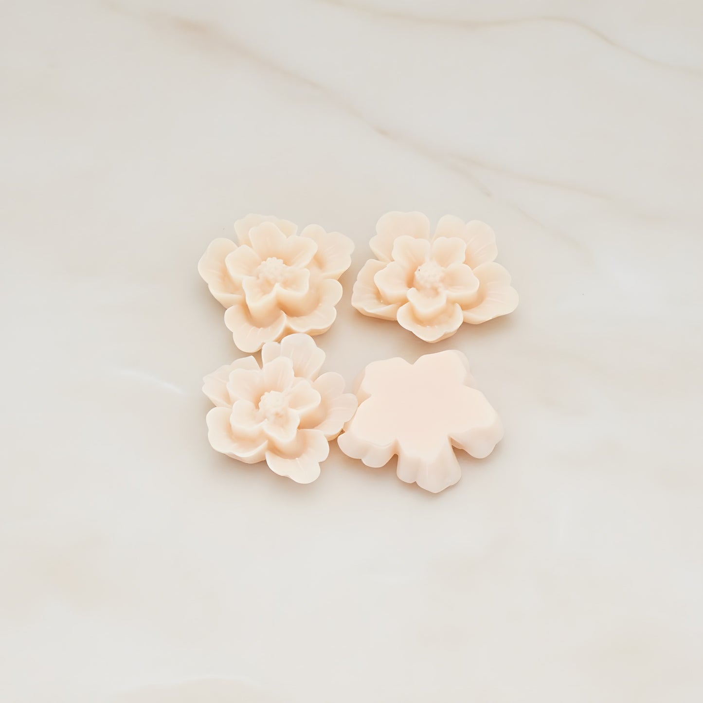 Rose Flower Flat Back Cabochon, 4 Pc (CB.504)