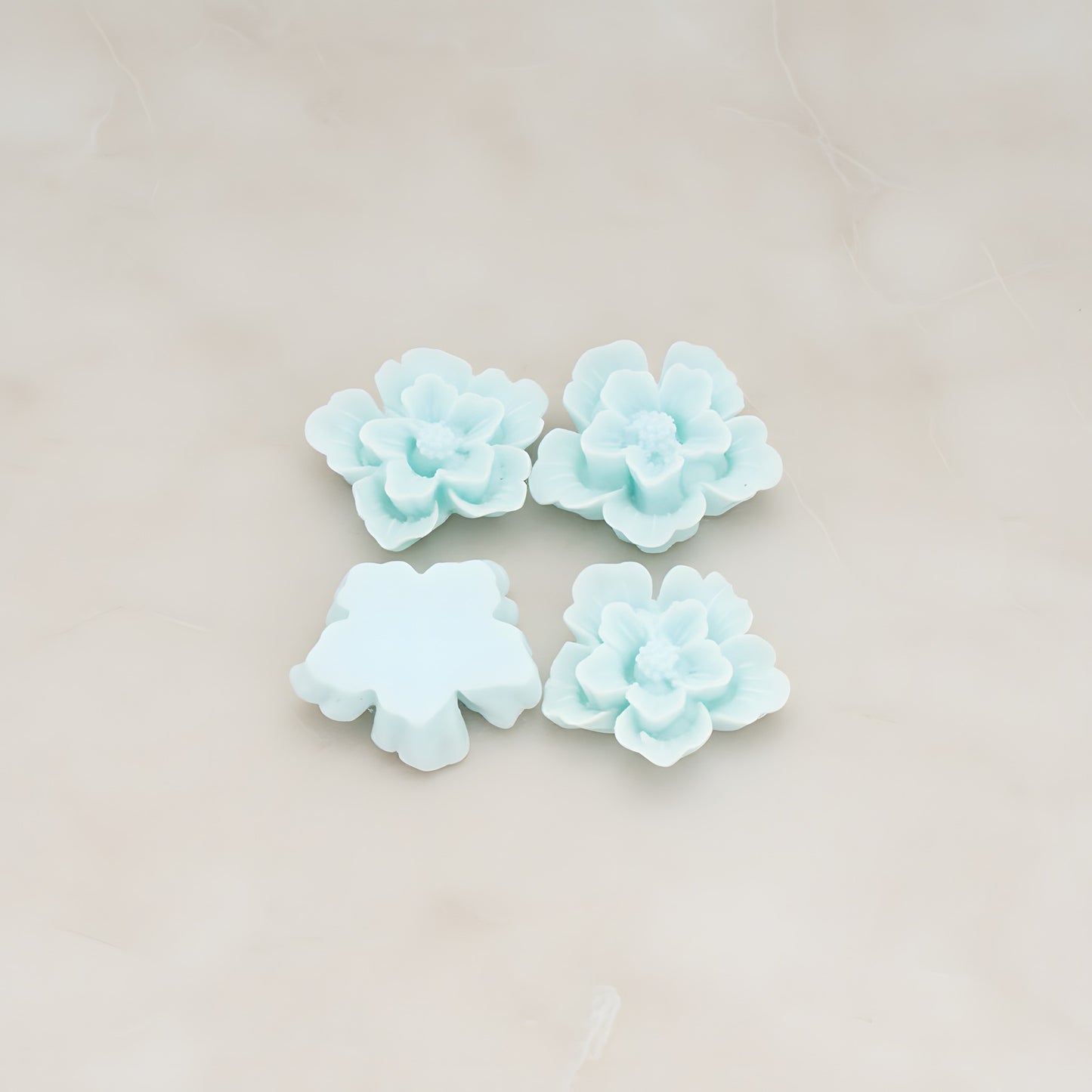 Rose Flower Flat Back Cabochon, 4 Pc (CB.504)