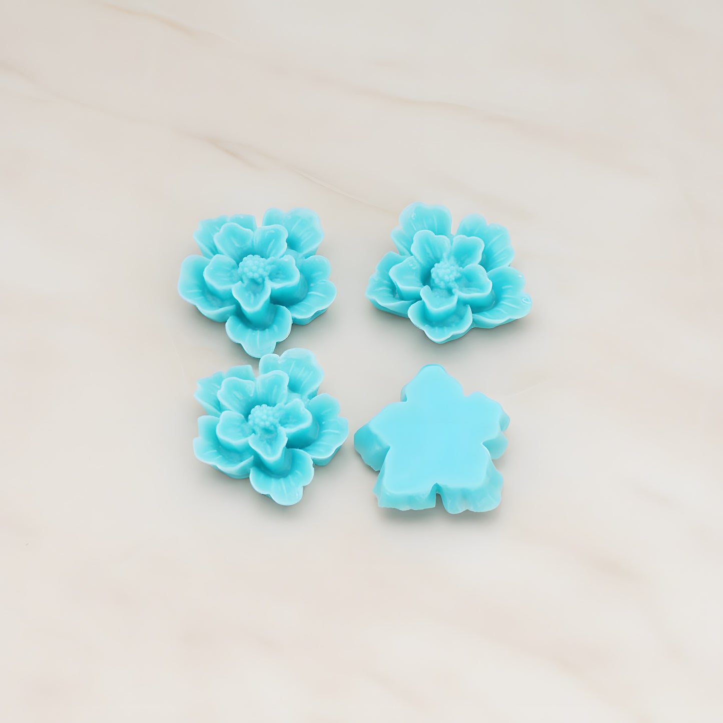 Rose Flower Flat Back Cabochon, 4 Pc (CB.504)