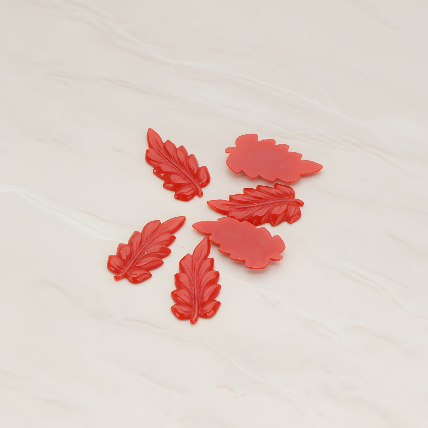 Long Leaf Flat Back Cabochon, 6 Pc (CB.507)